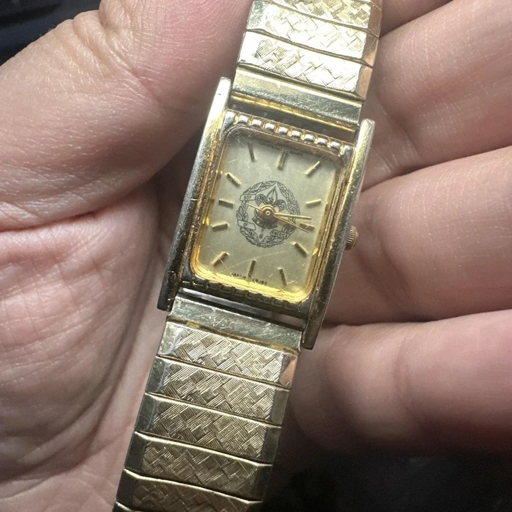Works VTG Caravelle Chief Scout Executive's Ladies Watch Gold Tone 19mm Fit 6.75